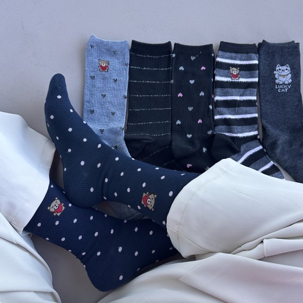 Strmper med glimmer detaljer bomuld str 35-40