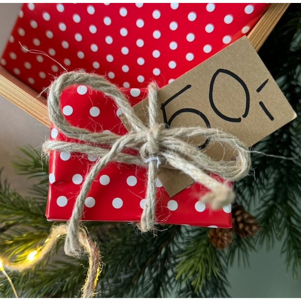 Pakkespils pakke hemmelig 50 kr