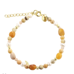 Armbnd GOLDEN m. perler forgyldt slv