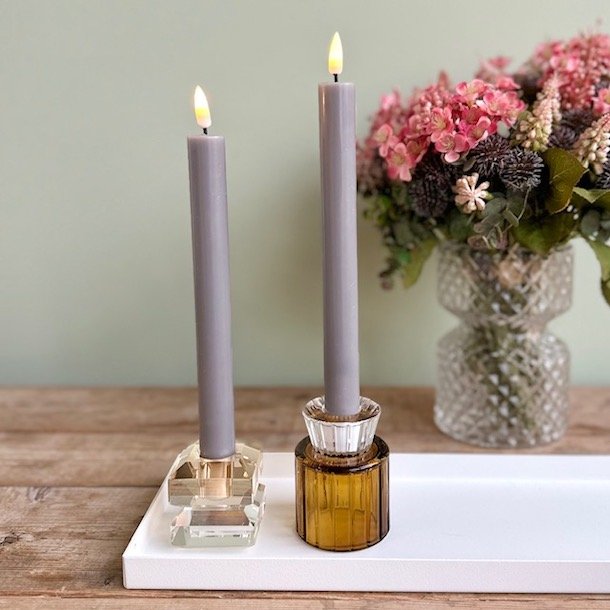 Gr LED Kronelys 2stk 240mm