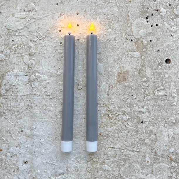Gr LED Kronelys 2stk 240mm