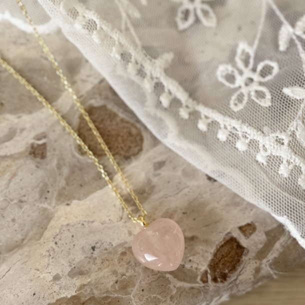 Halsk�de GRACE HEART 42-45-55 CM. Forgyldt S�lv