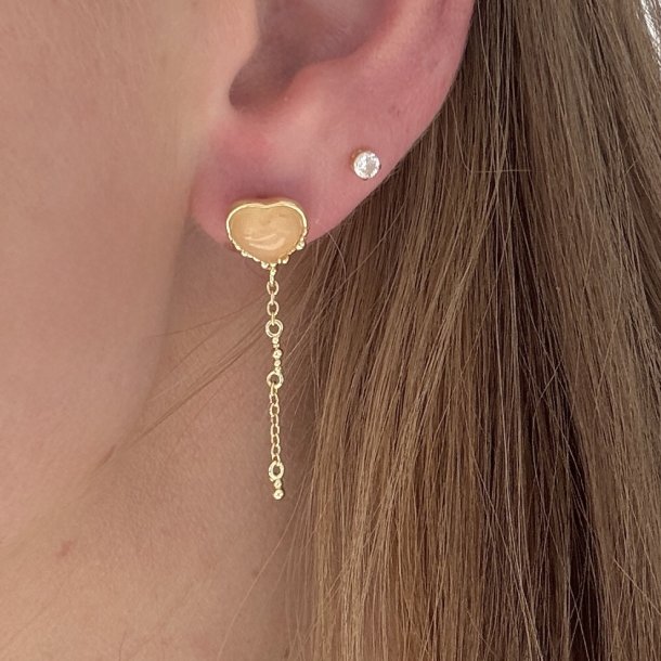 �reringe lange GRACE HEART - Forgyldt S�lv