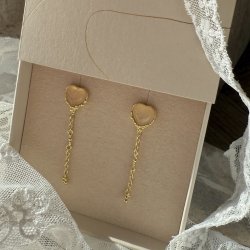 �reringe lange GRACE HEART - Forgyldt S�lv