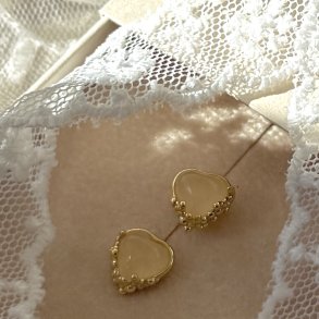   �restikker GRACE HEART - Forgyldt S�lv