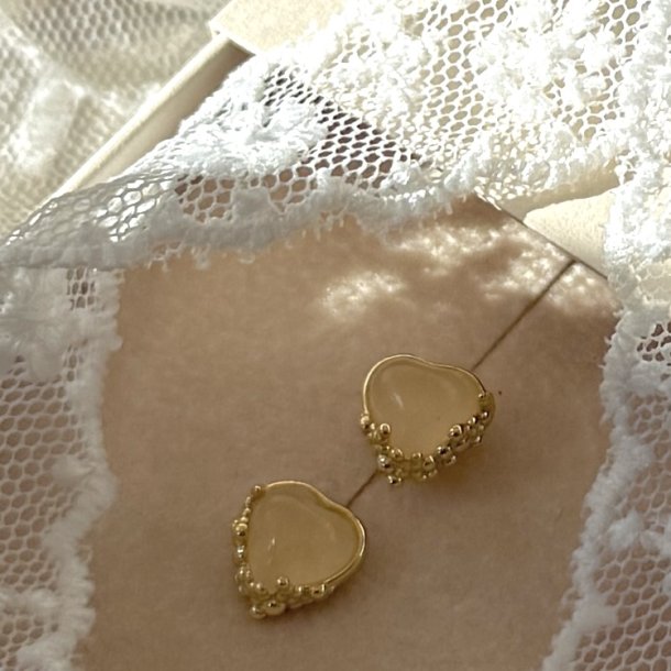   �restikker GRACE HEART - Forgyldt S�lv