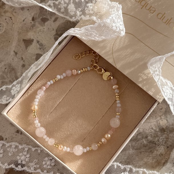 Armb�nd GRACE PEARL 17 + 3 CM - Forgyldt S�lv