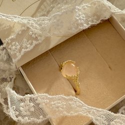 Fingerring GRACE HEART SIZE 52-62 - Forgyldt S�lv