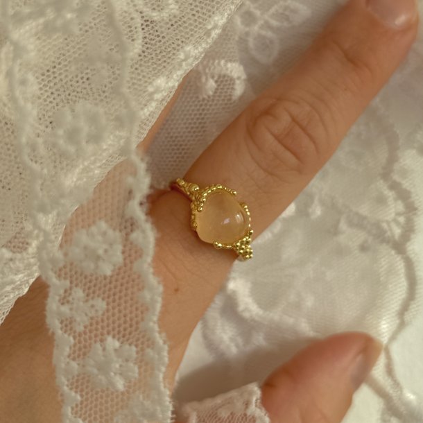 Fingerring GRACE HEART SIZE 52-62 - Forgyldt S�lv