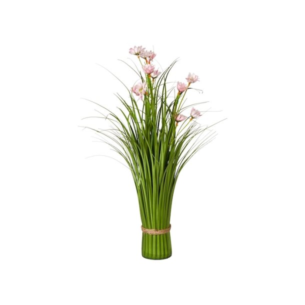 Gr�s med blomst - udend�rs H 45 cm