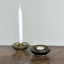 Lysestage H8.5cm B 8.5cm D 3cm grn