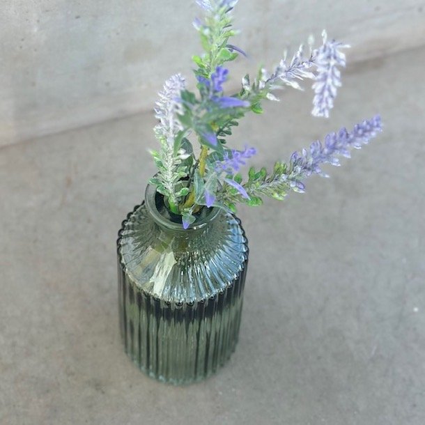 Vase grn H 14cm glas