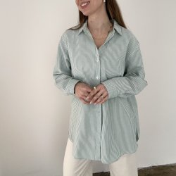 Skjorte Kamma i gr�n med striber XS-XL