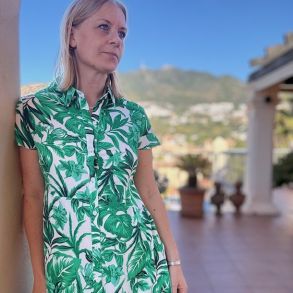 Kjole med kort rme monstera str. S-XXL