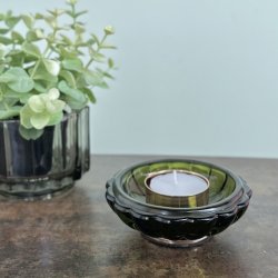 Lysestage H8.5cm B 8.5cm D 3cm grn