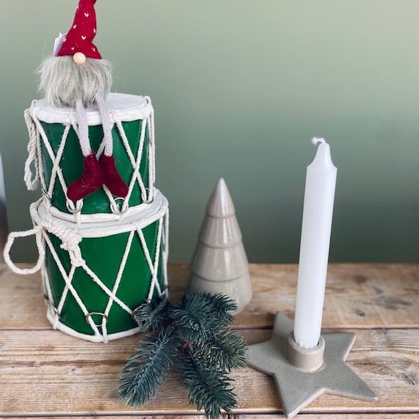 Tromme lux tr og skind stor