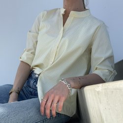 Skjorte med striber gigi - bomulds miks str S-L