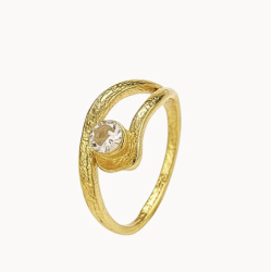 Fingerring spira forgyldt st�l - vandfaste