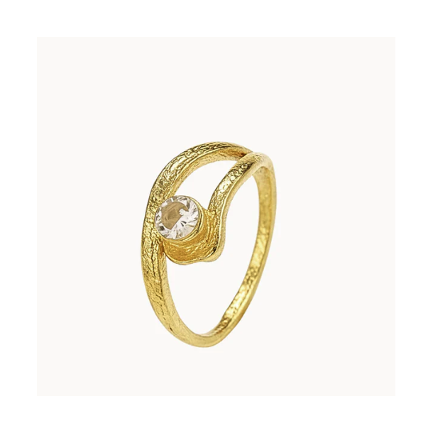 Fingerring spira forgyldt st�l - vandfaste