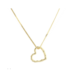 Halskde med hjerte vedhng LOVE ME forgyldt slv