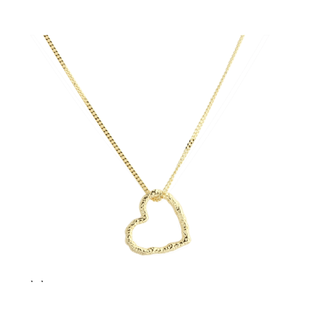 Halskde med hjerte vedhng LOVE ME forgyldt slv