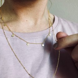 Halskde - Kugle Forgyldt slv