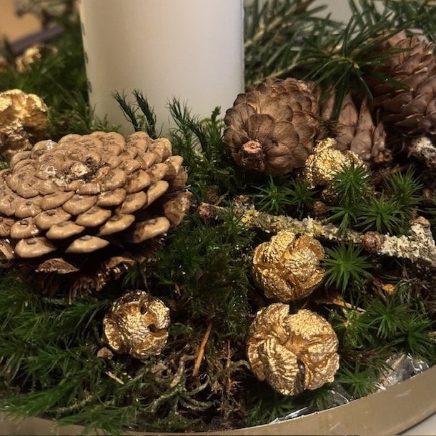 Deko kogler natur/guld