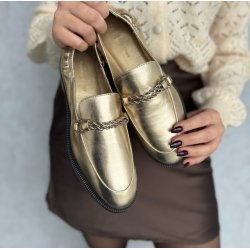 Loafers LOVE AND WALK PLATINO skind