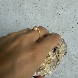 RING PEARL RING forgyldt slv