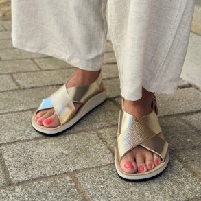 Fly Flot dame sandal guld skind str. 36-41