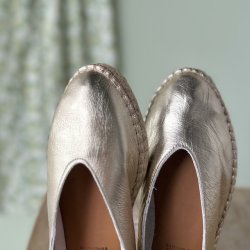 Ballerina espadrillos guld skind str. 36-40
