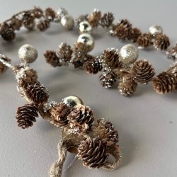 Garland, W120cm Nature, mini pinecone/ball
