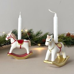 Gyngehest t/kertelys 9x3x10cm keramik 