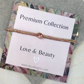 Vvet armbnd METALLIC stone pink