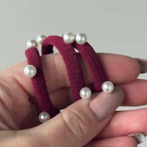 Hrelastikker med perler 3 stk 