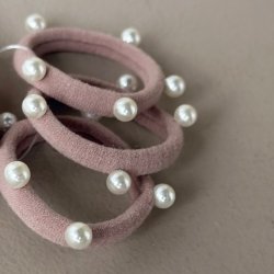 Hrelastikker med perler 3 stk 