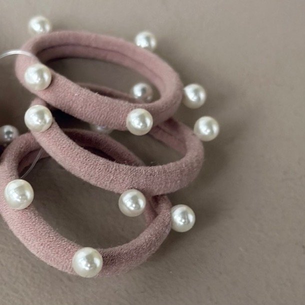 Hrelastikker med perler 3 stk 
