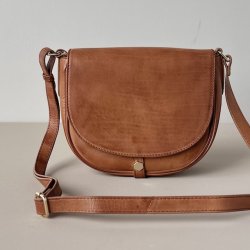 Lille jagttaske retro cognac skind