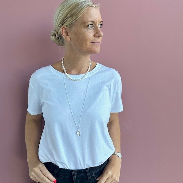 Halskde LEAF 80 cm sterling slv