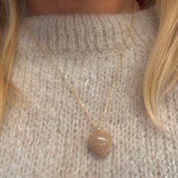 Halsk�de EIRA BIG ROSE HEART - Forgyldt