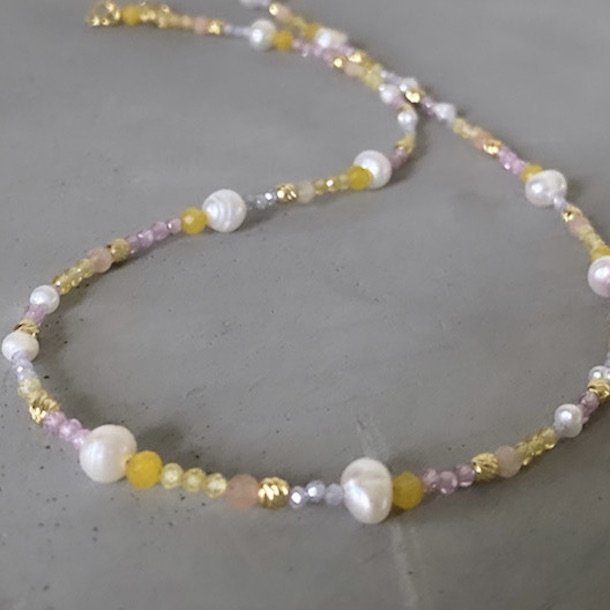 Halskde PASTEL LOVE Forgyldt slv