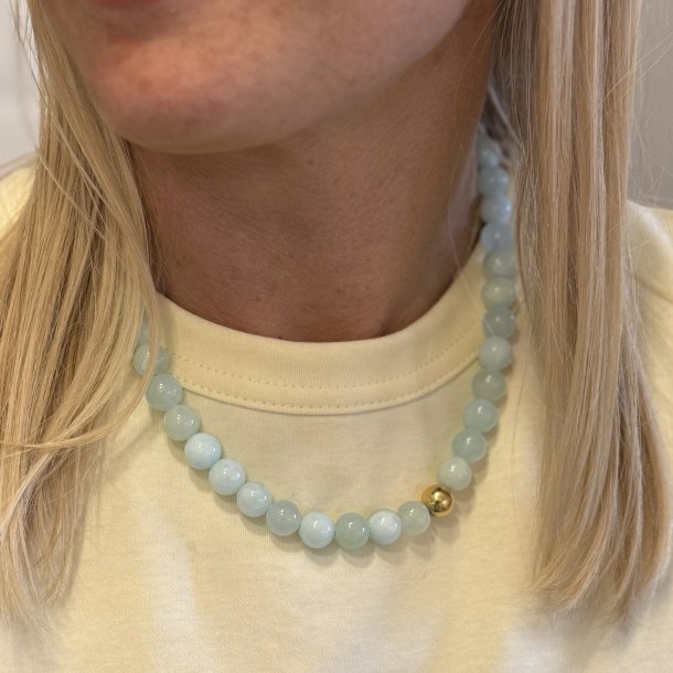 MINT halsk�de 45 CM. Guldbelagt vandfast