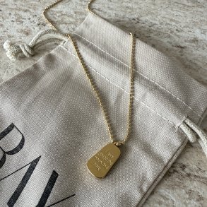 Halsk�de TO THE MOON 40 + 5 CM. Guldbelagt vandfast