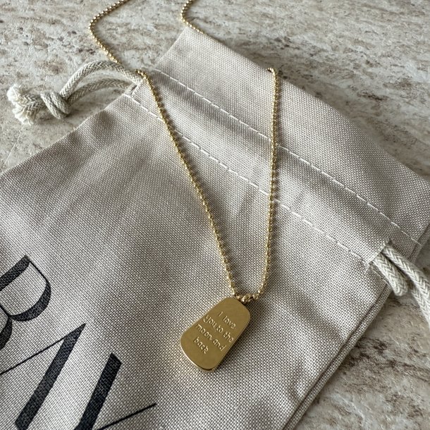 Halsk�de TO THE MOON 40 + 5 CM. Guldbelagt vandfast