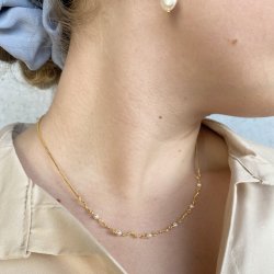 Halskde Lorelai mermaid - forgyldt slv med perler