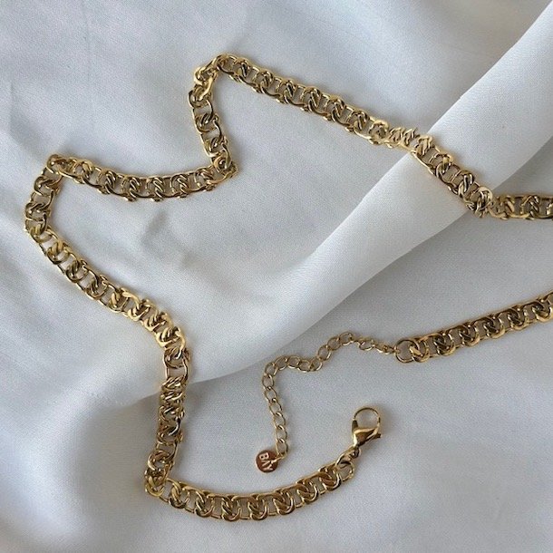 Halskde GRANNY vandfast 18kt. forgyldt