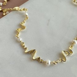 Halskde Rhumba Choker forgyldt slv