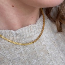 Halskde FLATA Forgyldt slv