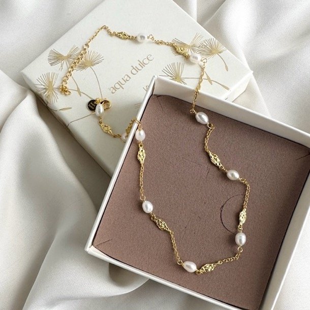 Halskde MILENA  Forgyldt Slv