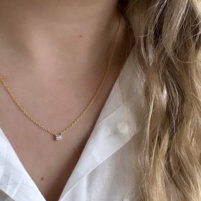 Halskde KAYA clear forgyldt slv